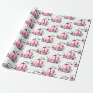 Pink Pumpkin Gift Wrap Fall Baby Shower   Birthday