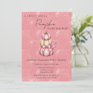 Pink Pumpkin Girl Baby Shower Invitation