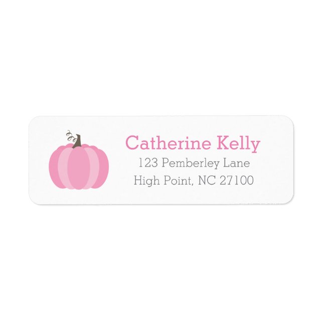Pink Pumpkin Halloween or Shower Return Address (Front)