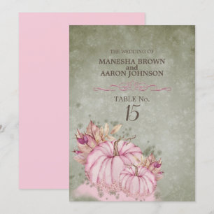 PINK Pumpkin Harvest - Flat Table Card