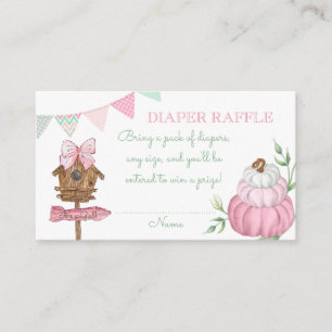 Pink Pumpkin Patch Diaper Raffle Enclosure Card