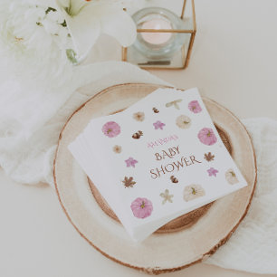 Pink Pumpkin Simple Baby Shower Napkin