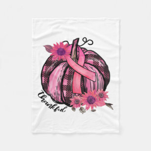 Pink Pumpkin Sunflower Breast Cancer Awareness Gif Fleece Blanket