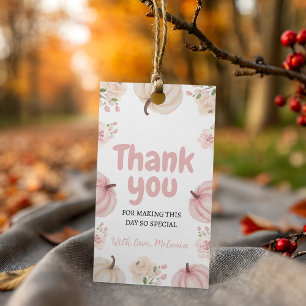 Pink Pumpkin Thank You Gift Tag