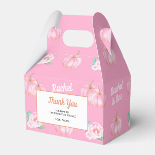 Pink Pumpkin themed birthday party Favor Box