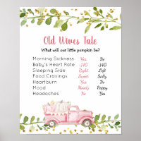 Pink Pumpkin Vintage Truck Old Wives Tales Poster