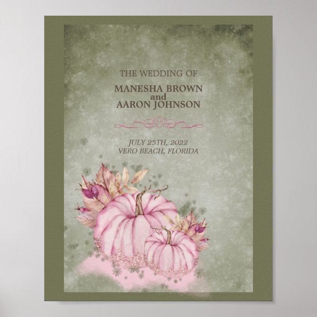PINK Pumpkin - Wedding Poster (Front)