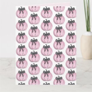 Pink Pumpkin with black bow Card