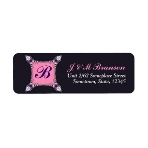 Pink+Puple Art Lace Monogram Address Label