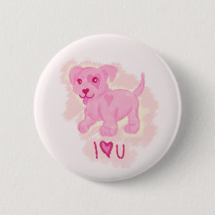 Pink Puppy 2 Inch Round Button