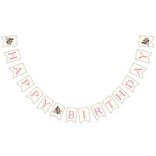 Pink Puppy Dog Girl Birthday Party  Bunting Flags