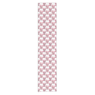 Pink Puppy Dog Pattern Design - White Short Table Runner