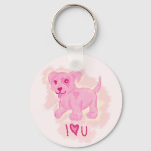 Pink Puppy Keychain