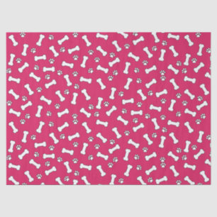 Pink Puppy Paw Prints and Bones New Dog Birthday Tissue Paper