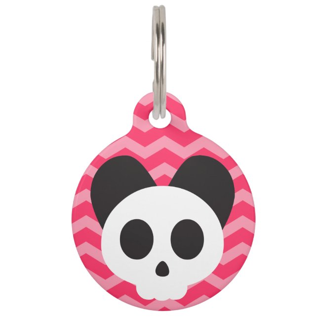Pink Puppy Skull Pet Tag (Front)
