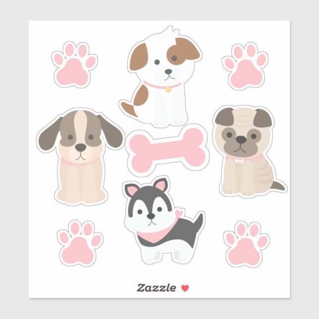 Pink Puppy Sticker Sheet (Sheet)