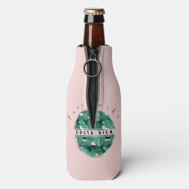 Pink Pura Vida Costa Rica Souvenir Bottle Cooler (Bottle Back)