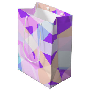 Pink Purple Abstract Geometric Stripes Gift Bag