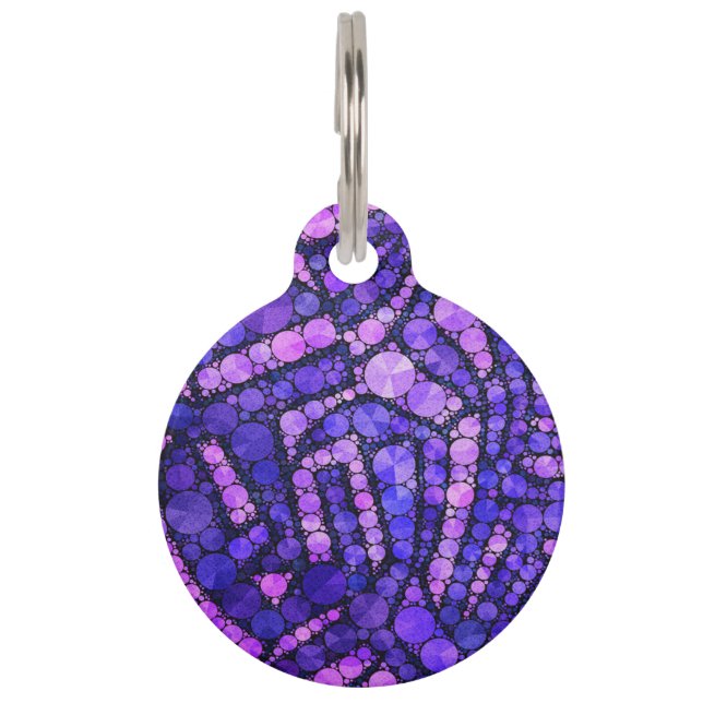 Pink Purple Abstract Pet Tag (Front)