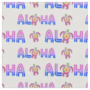Pink Purple Aloha Hawaiian Tropical Turtle Fabric