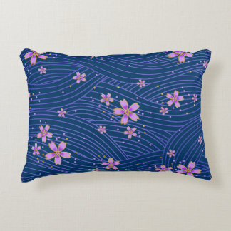 pink purple and blue accent pillow