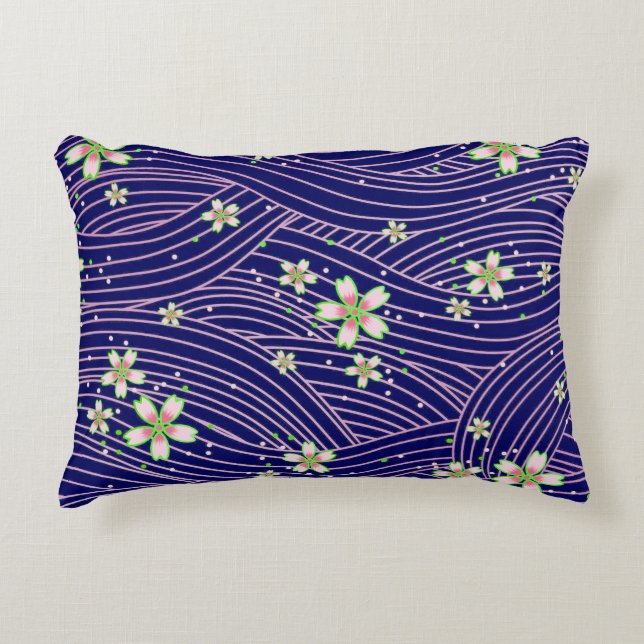 pink purple and blue accent pillow (Front)