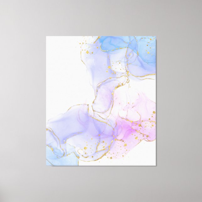 Pink, Purple and Blue Alcohol Ink Canvas Print (Front)