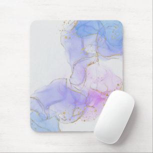 Pink, Purple and Blue Alcohol Ink Mouse Pad