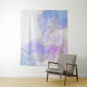Pink, Purple and Blue Alcohol Ink Tapestry