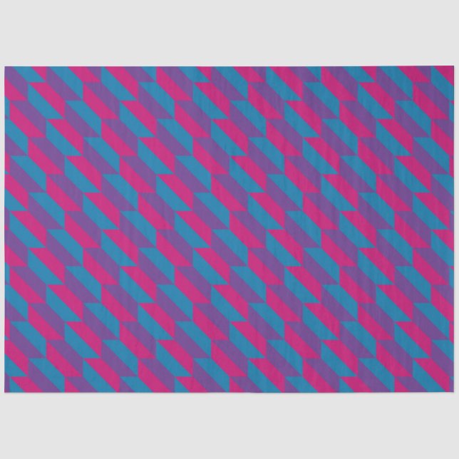 Pink, Purple and Blue Geometric Quadrilaterals Tissue Paper (Front)