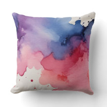 Pink purple and blue watercolor abstract