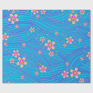 pink purple and blue wrapping paper