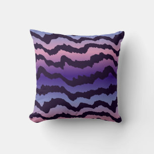 pink purple and blue zebra stripes throw pillow