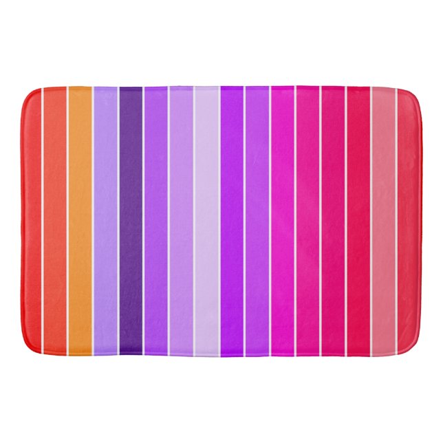 Pink, Purple and Orange  Bath Mat (Front)