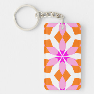  Pink Purple and Orange Floral Geometric 