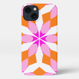 Pink Purple and Orange Floral Geometric iPhone 13 Case