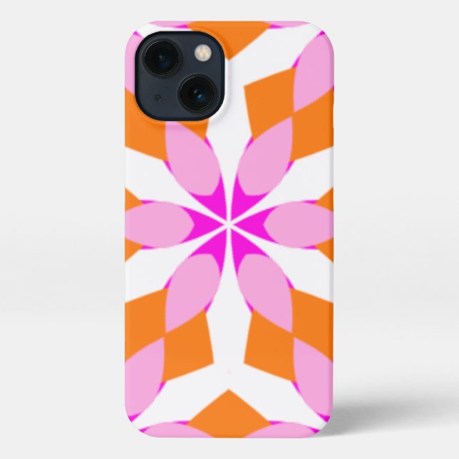  Pink Purple and Orange Floral Geometric  iPhone Case (Back)