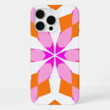 Pink Purple and Orange Floral Geometric 