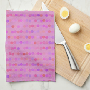 pink, purple and orange polka dots kitchen towel