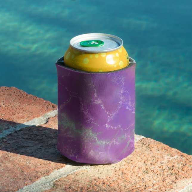 Pink, Purple and Silver Marble Pattern  Can Cooler (In Situ Pool)
