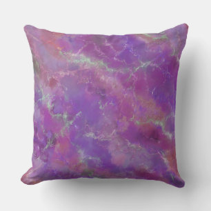 Pink, Purple And Silver Marble Pattern Throw Pillow