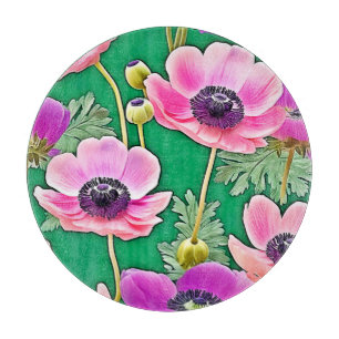 Pink Purple Anemones Cutting Board