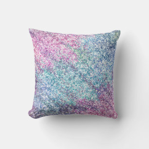 Pink Purple Aqua Unicorn Glitter Throw Pillow