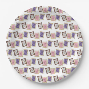 Pink Purple Bake Sale Toaster Pastry Breakfast Paper Plate