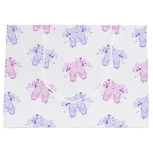 Pink & Purple Ballet Birthday Pointe Shoes Large Gift Bag
