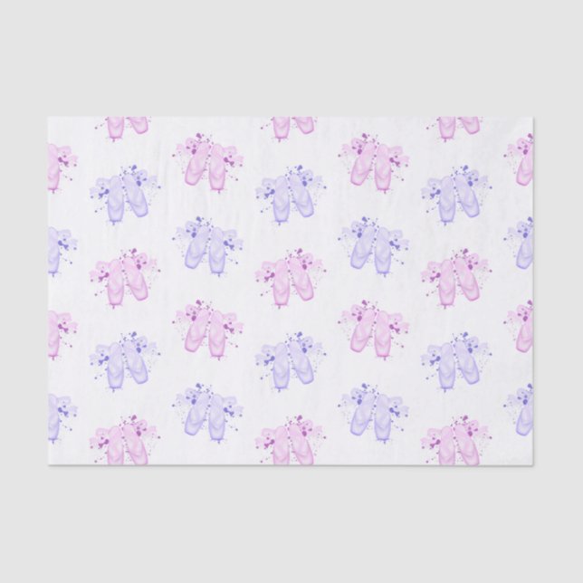 Pink & Purple Ballet Birthday Pointe Shoes Tissue Paper (Front)