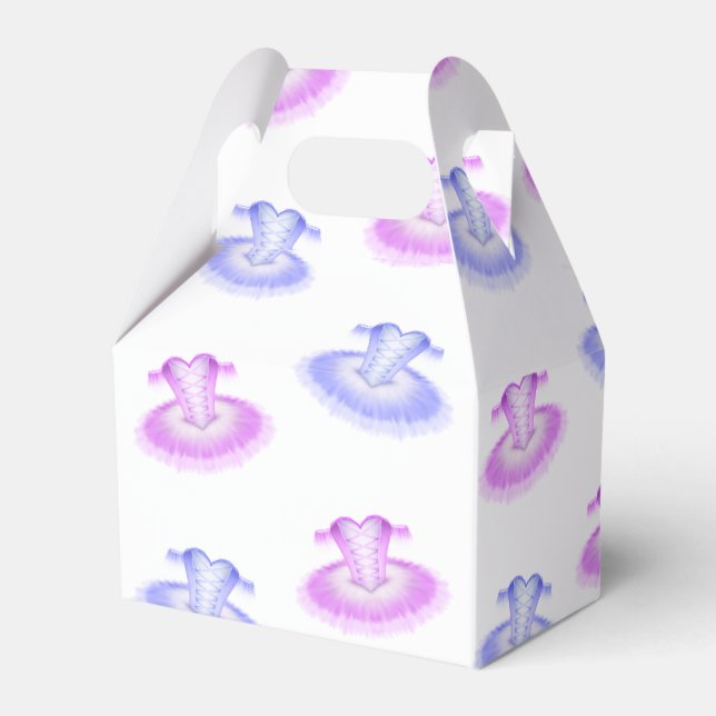 Pink & Purple Ballet Birthday Tutu Watercolour Favor Box (Front Side)