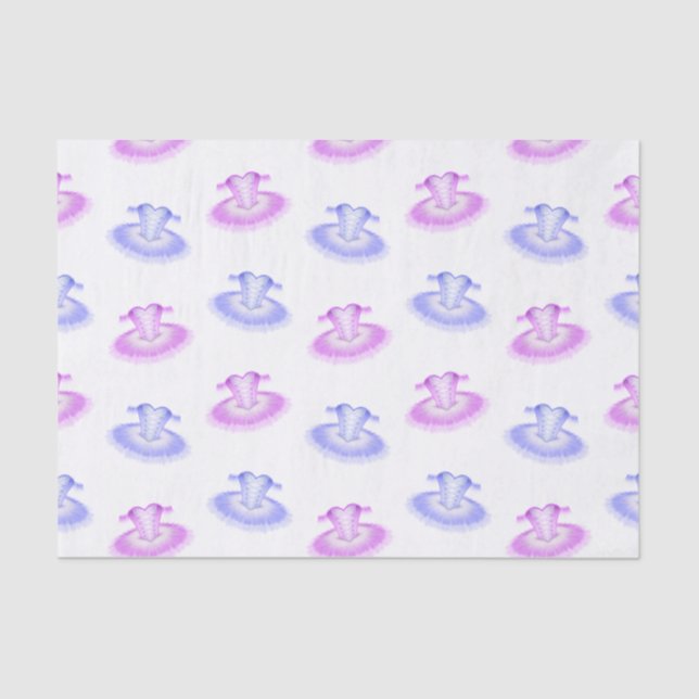 Pink & Purple Ballet Birthday Tutu Watercolour Tissue Paper (Front)