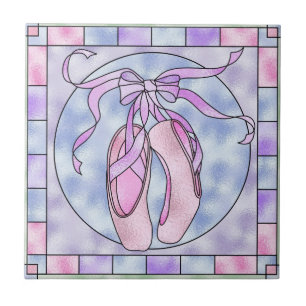 Pink & Purple Ballet Pointe Shoes Keepsake Tiles