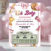 Pink Purple Baseball Oh Baby Girl Baby Shower
